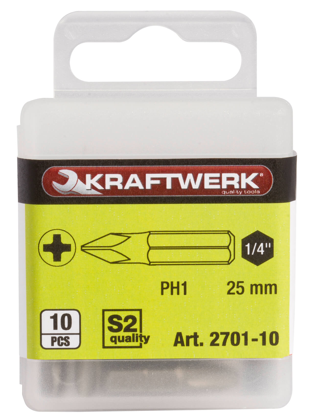 1/4" Phillips bit 25 mm Nr. 1, 10Stk.
