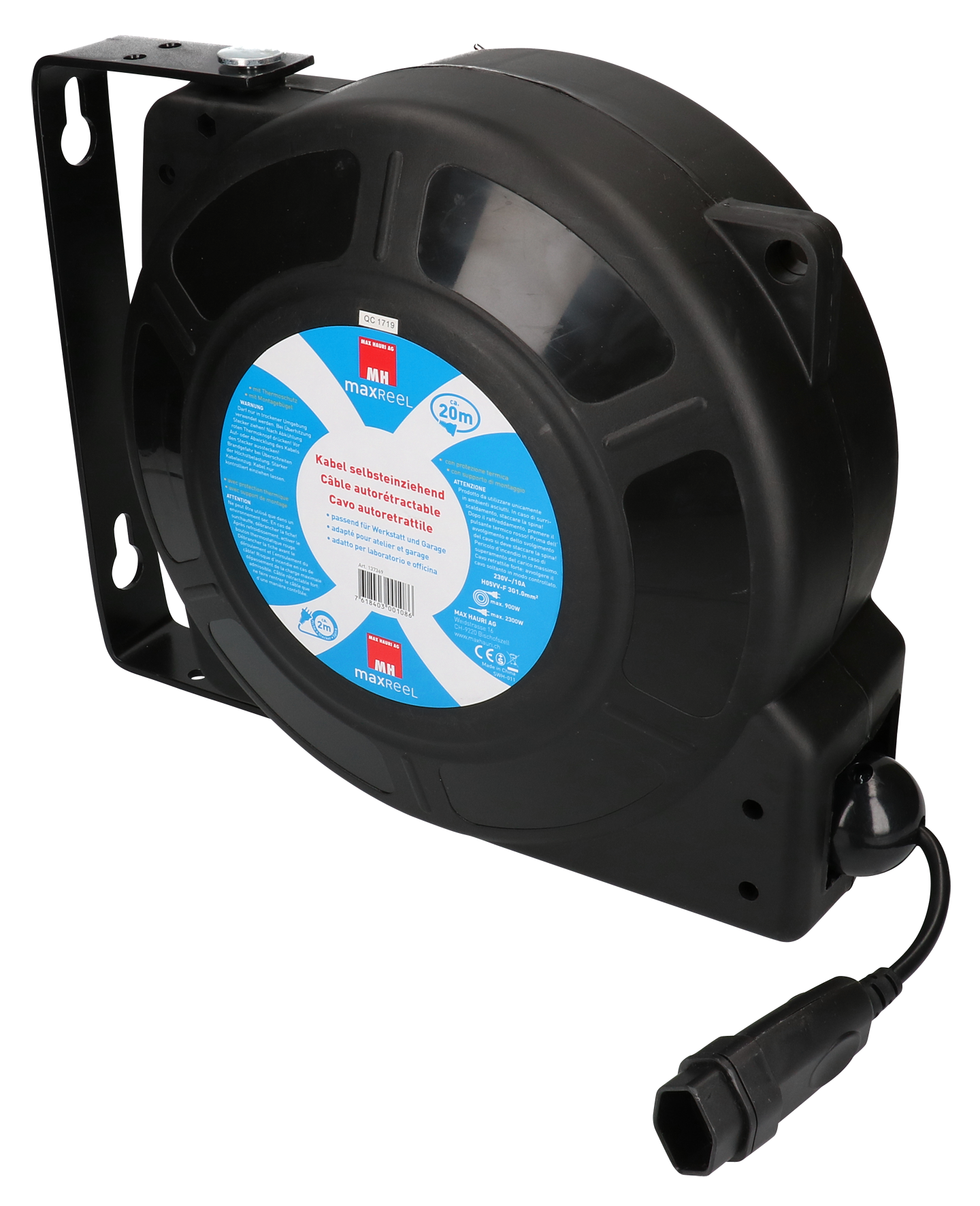 Automatische Kabelrolle 1x Typ 13 20m schwarz
