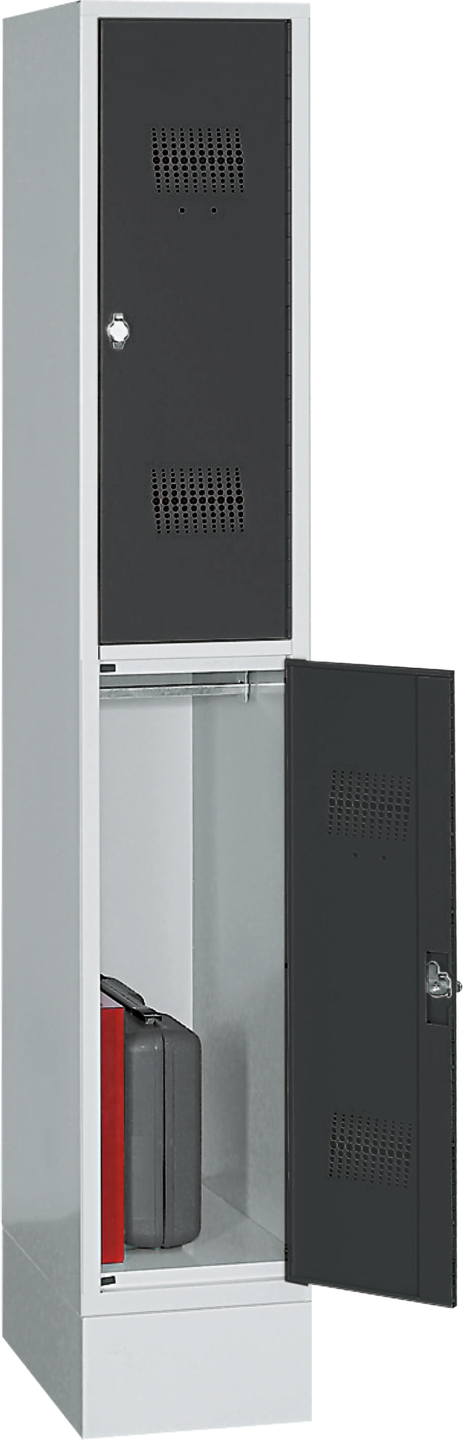 Garderobenschrank, 300x1850x500 mm, 2 Abteile