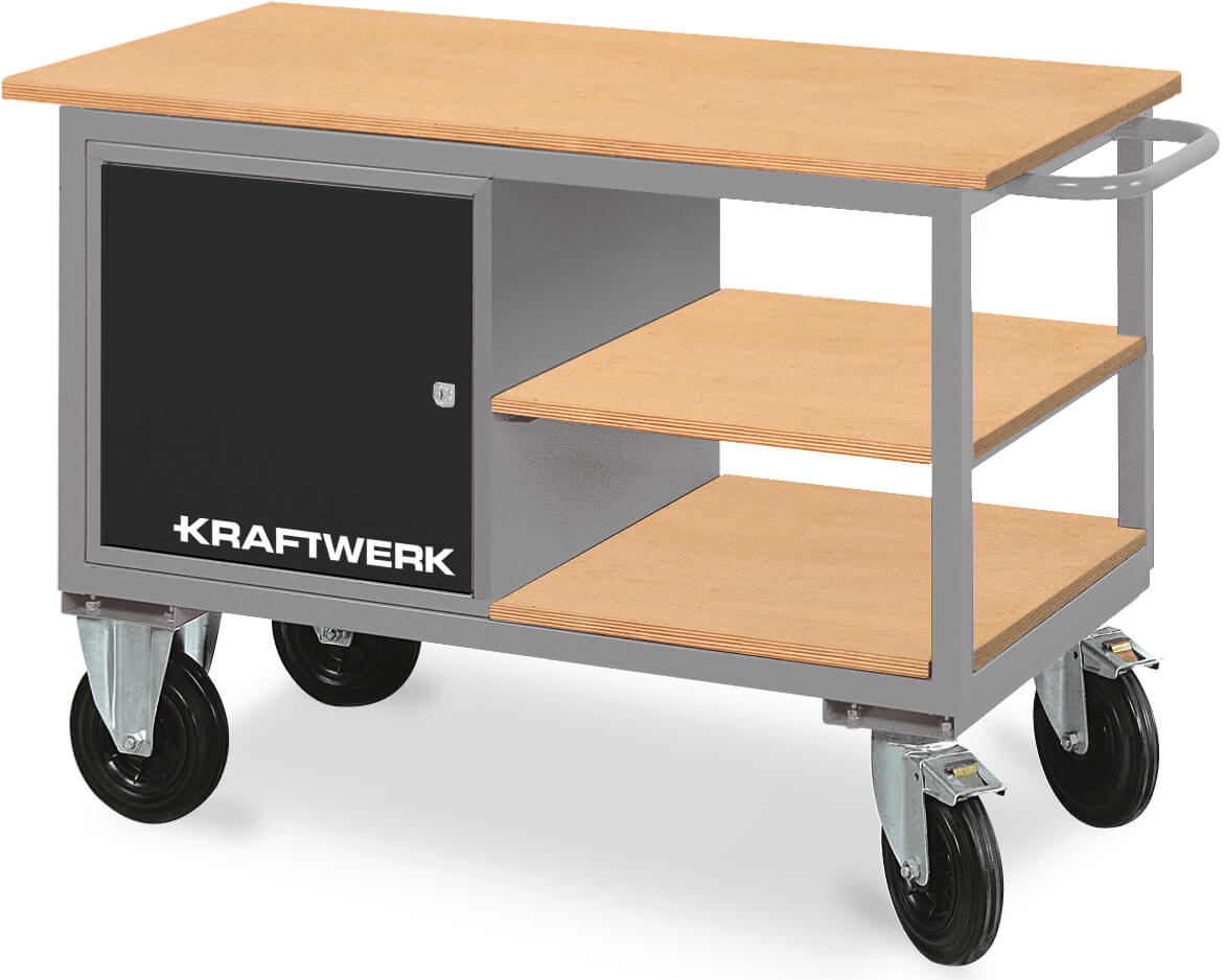 Rollwerkbank mit 1 Schubladenbox und 2 Ablageböden