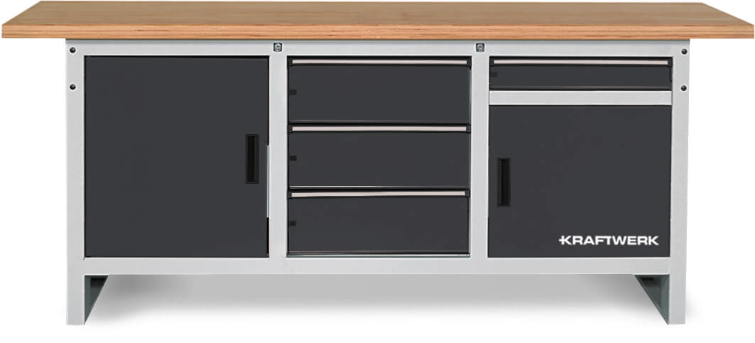 Werkbank , 840x2000x700 mm, 2 Türen, 4 Schubladen