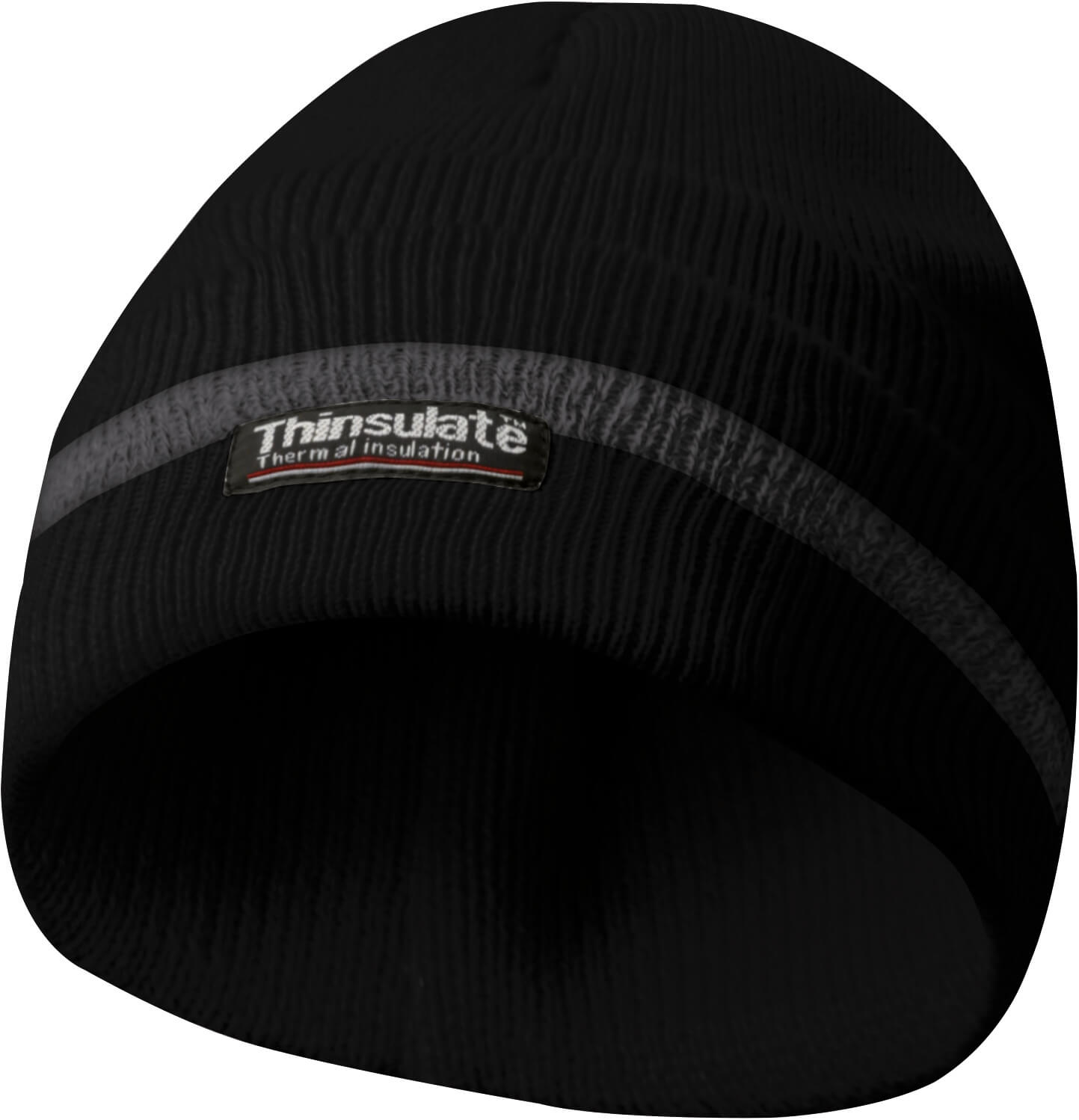 Winterkappe mit Reflektionsstreifen schwarz