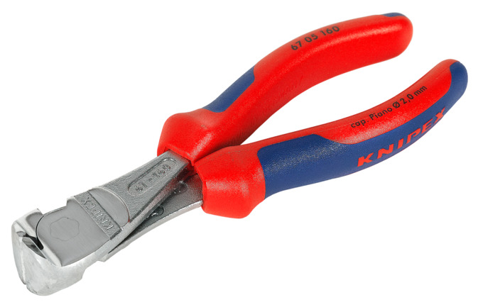 Kraft-Vornschneider verchromt mit zweifarbigen Mehrkomponenten Griffhüllen Länge 160mm