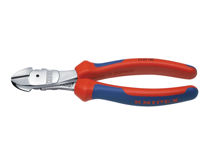 Kraft-Seitenschneider KNIPEX® verchromt mit Mehrkomponenten-Griff, Länge (mm): 200